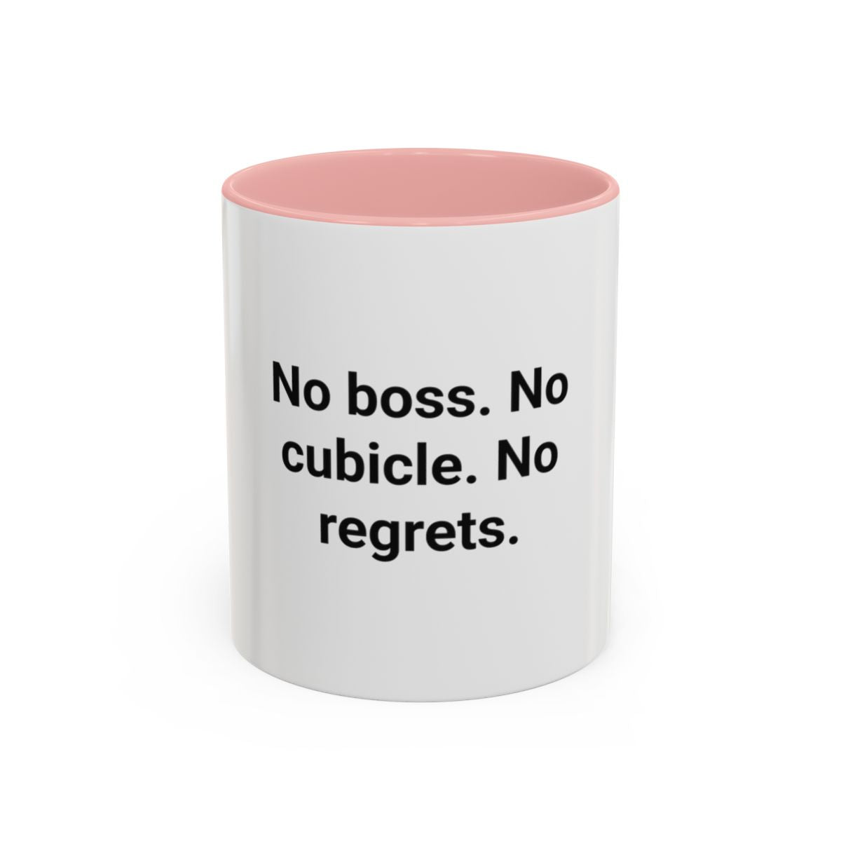 No Boss. No Cubicle. No Regrets. - Accent Mug for Freelancers