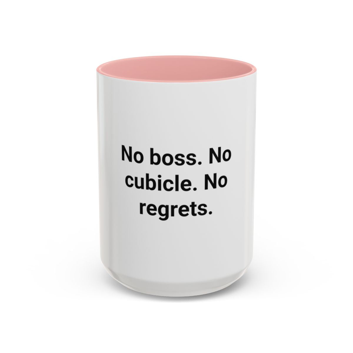 No Boss. No Cubicle. No Regrets. - Accent Mug for Freelancers