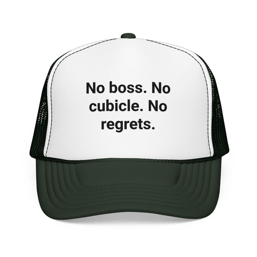 No Boss. No Cubicle. No Regrets. - Trucker Hat for Freelancers